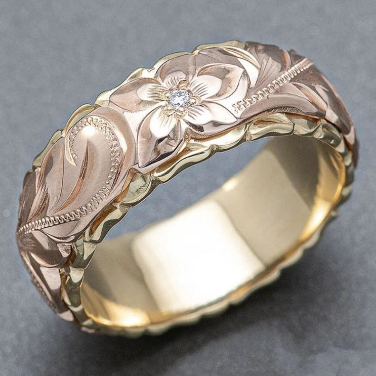 Vintage Rose Flower guldring