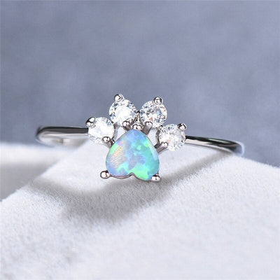 Opal og Zirconia Ring